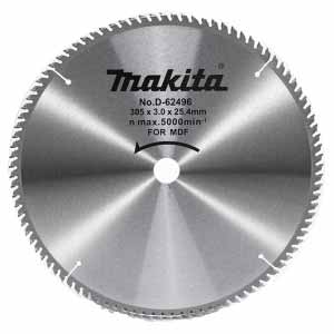 Lưỡi cưa tròn MAKITA D-62496 Đơn chiếc/Bộ: Individual; Đường kính ngoài: 305mm; Lỗ trục: 25.4mm; Sử dụng trên vật liệu: Laminate, MDF