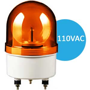 Đèn xoay cảnh báo QLIGHT S100DR-110-A 110VAC D100 màu hổ phách
