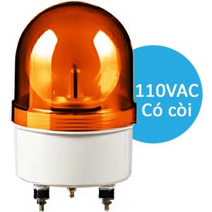 Đèn xoay cảnh báo QLIGHT S100DR-BZ-110-A 110VAC D100 có còi màu hổ phách