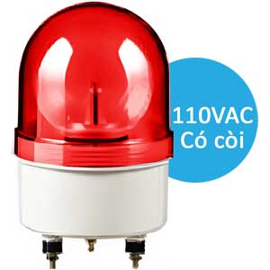 Đèn xoay cảnh báo QLIGHT S100DR-BZ-110-R 110VAC D100 có còi màu đỏ