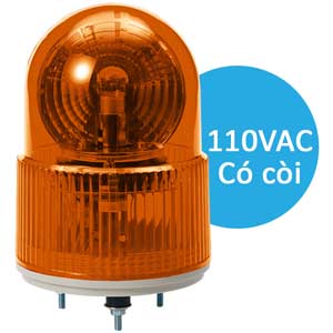 Đèn xoay cảnh báo QLIGHT S100RLR-BZ-110-A 110VAC D100 có còi màu hổ phách