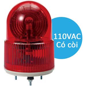 Đèn xoay cảnh báo QLIGHT S100RLR-BZ-110-R 110VAC D100 có còi màu đỏ