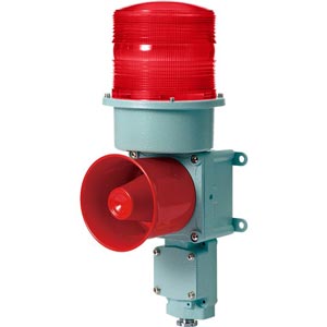 Đèn cảnh báo cho công nghiệp nặng/tàu thủy QLIGHT SDS-WP-220-R 220VAC D150 còi đa âm màu đỏ