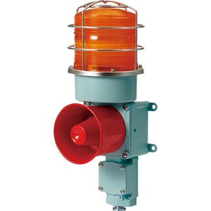 Đèn cảnh báo cho công nghiệp nặng/tàu thủy QLIGHT SDSP-WM-24-A 24VDC D150 còi đa âm màu hổ phách