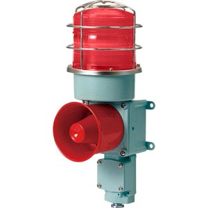 Đèn cảnh báo cho công nghiệp nặng/tàu thủy QLIGHT SDSP-WS-24-R 24VDC D150 còi đa âm màu đỏ