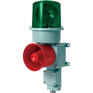 Đèn xoay cảnh báo cho công nghiệp nặng/tàu thủy QLIGHT SDLR-WM-220-G 220VAC D150 còi đa âm màu xanh lá