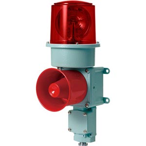 Đèn xoay cảnh báo cho công nghiệp nặng/tàu thủy QLIGHT SDLR-WP-110-R 110VAC D150 còi đa âm màu đỏ