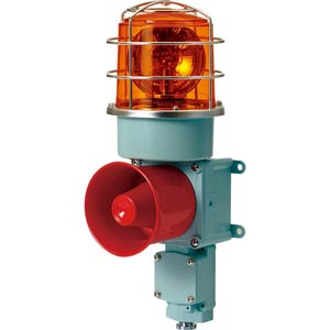 Đèn xoay cảnh báo cho công nghiệp nặng/tàu thủy QLIGHT SDP-WA-220-A 220VAC D150 còi đa âm màu hổ phách