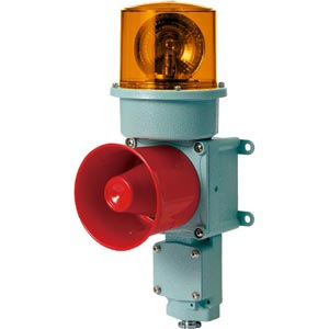 Đèn xoay cảnh báo cho công nghiệp nặng/tàu thủy QLIGHT SED-WS-24-A 24VDC D125 còi đa âm màu hổ phách