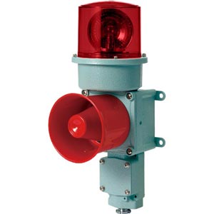 Đèn xoay cảnh báo cho công nghiệp nặng/tàu thủy QLIGHT SED-WS-110-R 110VAC D125 còi đa âm màu đỏ