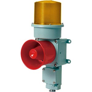 Đèn cảnh báo cho công nghiệp nặng/tàu thủy QLIGHT SEDL-WV-12-A 12VDC D125 còi đa âm màu hổ phách