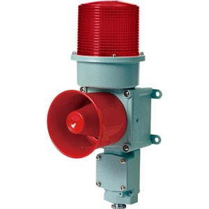 Đèn cảnh báo cho công nghiệp nặng/tàu thủy QLIGHT SEDL-WP-24-R 24VDC D125 còi đa âm màu đỏ