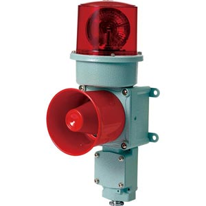 Đèn xoay cảnh báo cho công nghiệp nặng/tàu thủy QLIGHT SEDLR-WP-220-R 220VAC D125 còi đa âm màu đỏ