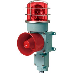 Đèn xoay cảnh báo cho công nghiệp nặng/tàu thủy QLIGHT SEDLRP-WM-24-R 24VDC D125 còi đa âm màu đỏ