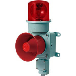 Đèn xoay cảnh báo cho công nghiệp nặng/tàu thủy QLIGHT SMD-WP-220-R 220VAC D150 còi đa âm màu đỏ