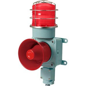 Đèn cảnh báo cho công nghiệp nặng/tàu thủy QLIGHT SMDSP-WS-220-R 220VAC D150 còi đa âm màu đỏ