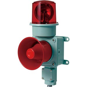 Đèn xoay cảnh báo cho công nghiệp nặng/tàu thủy QLIGHT SMDLR-WM-110-R 110VAC D150 còi đa âm màu đỏ