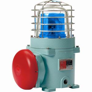 Đèn xoay cảnh báo phòng nổ QLIGHT SEBA-110-B 110VAC D167 có còi màu xanh