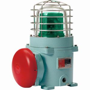 Đèn xoay cảnh báo phòng nổ QLIGHT SEBA-110-G 110VAC D167 có còi màu xanh lá