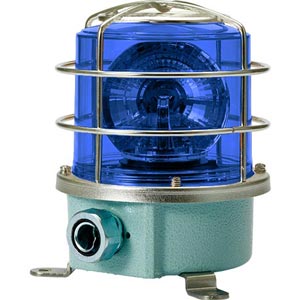 Đèn xoay cảnh báo cho công nghiệp nặng/tàu thủy QLIGHT SH1LRP-110-B 110VAC D125 màu xanh