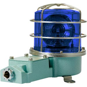Đèn xoay cảnh báo cho công nghiệp nặng/tàu thủy QLIGHT SH1TLRP-220-B 220VAC D125 màu xanh