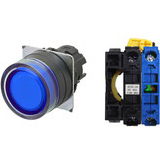 Nút nhấn nhả có đèn OMRON A22NL-BGM-TAA-G100-AD 110VAC D22/25 1NO (Xanh)