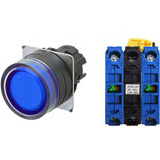 Nút nhấn giữ có đèn OMRON A22NL-BGA-TAA-G101-AB 12VAC/DC D22/25 2NO (Xanh)
