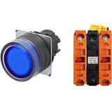 Nút nhấn nhả có đèn OMRON A22NL-BGM-TAA-G202-AD 110VAC D22/25 2NC (Xanh)