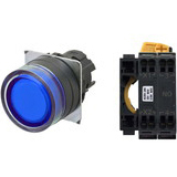 Nút nhấn giữ có đèn OMRON A22NL-BGA-TAA-P100-AB 12VAC/DC D22/25 1NO (Xanh)