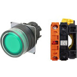 Nút nhấn nhả có đèn OMRON A22NL-BGM-TGA-G002-GC 24VAC/DC D22/25 1NC (Xanh)
