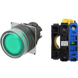 Nút nhấn nhả có đèn OMRON A22NL-BGM-TGA-G100-GC 24VAC/DC D22/25 1NO (Xanh)