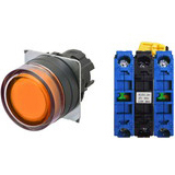 Nút nhấn nhả có đèn OMRON A22NL-BGM-TOA-G101-OC 24VAC/DC D22/25 2NO (Màu cam)