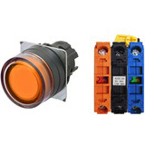 Nút nhấn nhả có đèn OMRON A22NL-BGM-TOA-G102-OD 110VAC D22/25 1NO+1NC (Màu cam)