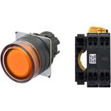 Nút nhấn giữ có đèn OMRON A22NL-BGA-TOA-P100-OA 6VAC/DC D22/25 1NO (Màu cam)