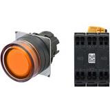 Nút nhấn nhả có đèn OMRON A22NL-BGM-TOA-P101-OB 12VAC/DC D22/25 2NO (Màu cam)