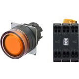 Nút nhấn nhả có đèn OMRON A22NL-BGM-TOA-P202-OC 24VAC/DC D22/25 2NC (Màu cam)