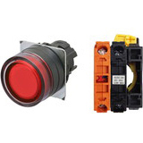 Nút ấn đường kính 22mm OMRON A22NL-BGA-TRA-G002-RD Có đèn; 100VAC, 110VAC, 120VAC; D22, D25; Đỏ; 1NC; Nhấn giữ; Round full-guard (Flush); Chất liệu vỏ: Plastic; Chất liệu vòng bezel: Plastic