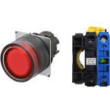 Nút ấn đường kính 22mm OMRON A22NL-BGA-TRA-G100-RD Có đèn; 100VAC, 110VAC, 120VAC; D22, D25; Đỏ; 1NO; Nhấn giữ; Round full-guard (Flush); Chất liệu vỏ: Plastic; Chất liệu vòng bezel: Plastic