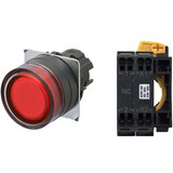 Nút nhấn giữ có đèn OMRON A22NL-BGA-TRA-P002-RA 6VAC/DC D22/25 1NC (Đỏ)