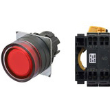 Nút ấn đường kính 22mm OMRON A22NL-BGA-TRA-P100-RD Có đèn; 100VAC, 110VAC, 120VAC; D22, D25; Đỏ; 1NO; Nhấn giữ; Round full-guard (Flush); Chất liệu vỏ: Plastic; Chất liệu vòng bezel: Plastic