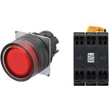 Nút ấn đường kính 22mm OMRON A22NL-BGA-TRA-P101-RD Có đèn; 100VAC, 110VAC, 120VAC; D22, D25; Đỏ; 2NO; Nhấn giữ; Round full-guard (Flush); Chất liệu vỏ: Plastic; Chất liệu vòng bezel: Plastic