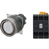 Nút nhấn nhả có đèn OMRON A22NL-BGM-TWA-P101-YC 24VAC/DC D22/25 2NO (Trắng)