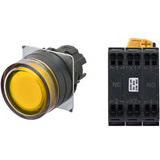 Nút nhấn A22NL-BGM-TYA-P102-YD Omron 1NO+1NC - Led vàng