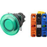 Nút nhấn nhả có đèn OMRON A22NL-BMM-TGA-G102-GC 24VAC/DC D22/25 1NO+1NC (Xanh)