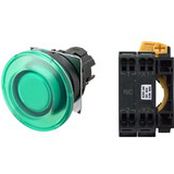 Nút nhấn nhả có đèn OMRON A22NL-BMM-TGA-P002-GC 24VAC/DC D22/25 1NC (Xanh)