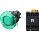 Nút nhấn giữ có đèn OMRON A22NL-BMA-TGA-P101-GA 6VAC/DC D22/25 2NO (Xanh)