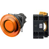 Nút nhấn nhả có đèn OMRON A22NL-BMM-TOA-P002-OB 12VAC/DC D22/25 1NC (Màu cam)