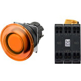 Nút nhấn giữ có đèn OMRON A22NL-BMA-TOA-P101-OA 6VAC/DC D22/25 2NO (Màu cam)