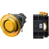 Nút nhấn nhả có đèn OMRON A22NL-BMM-TYA-P002-YD 110VAC D22/25 1NC (Vàng)