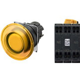Nút nhấn giữ có đèn OMRON A22NL-BMA-TYA-P102-YA 6VAC/DC D22/25 1NO+1NC (Vàng)